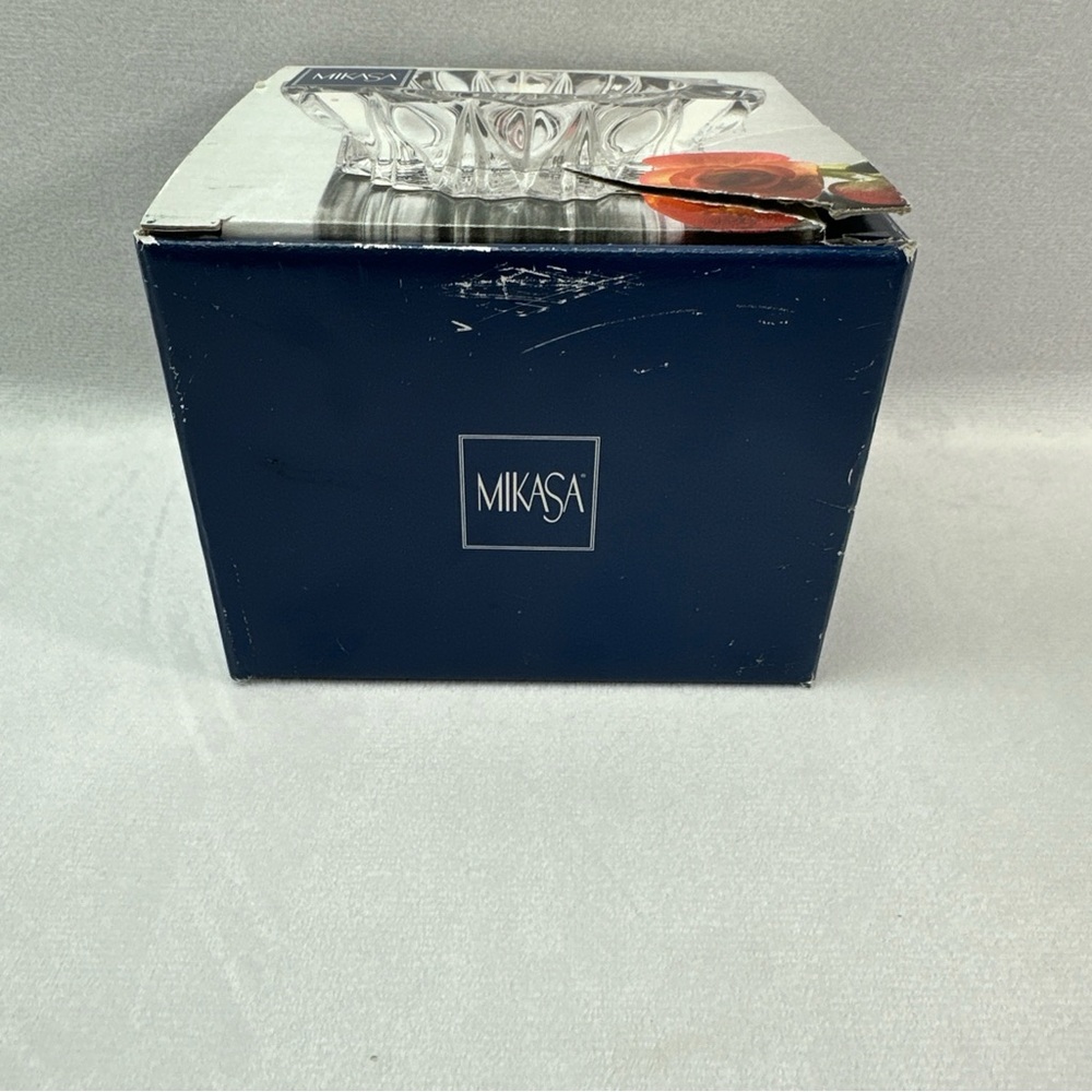Mikasa Crystal Votive Glass Decorative Sigma Candle Holder - Picture 8 of 14